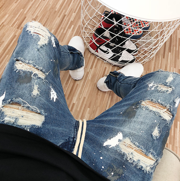 Bieber Style Ripped Denim Jeans