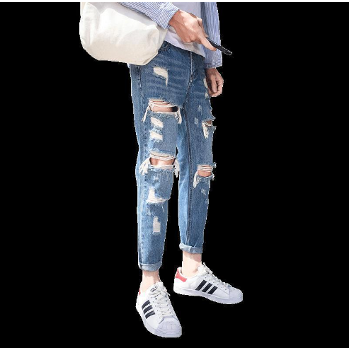Bieber Style Ripped Denim Jeans