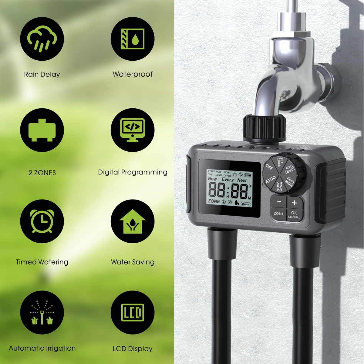Automatic Dual-Channel Irrigation Timer